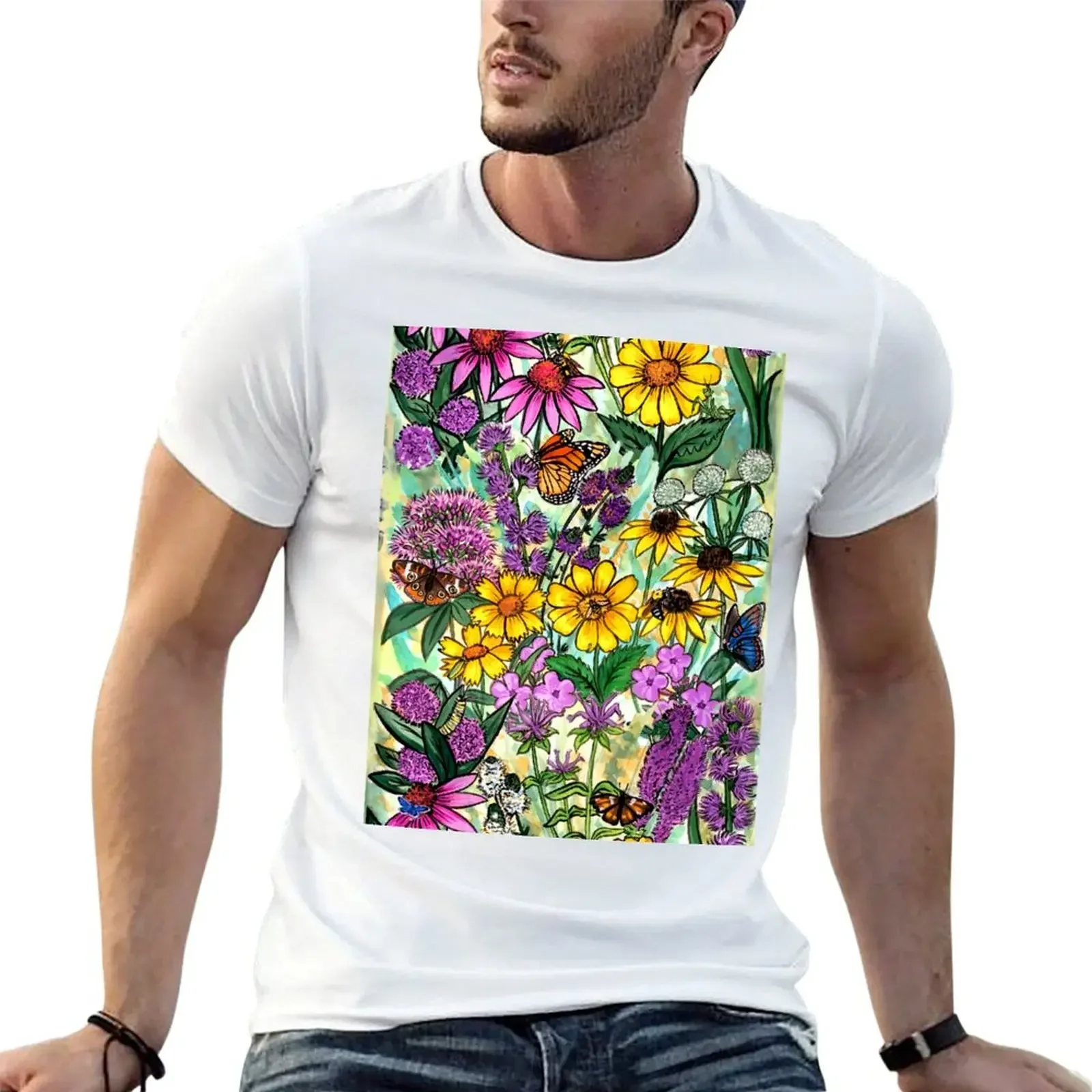 Midwest Bugs and Blooms T-Shirt plus size tops graphic shirts mens t shirts top quality