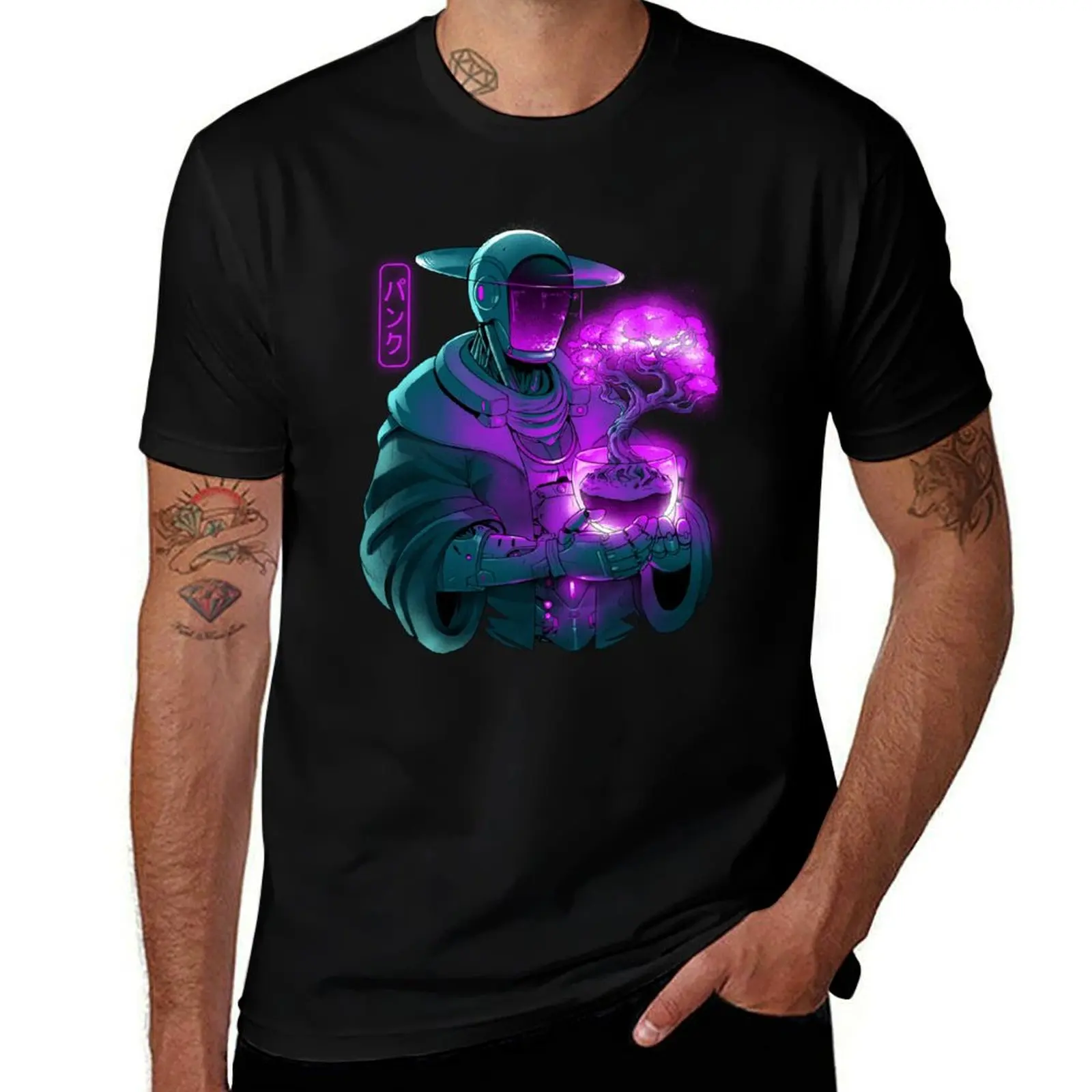 

Neon Solarpunk T-Shirt cotton t shirts man 100% cotton t shirt pack