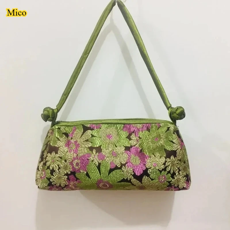 

Vintage Chinese Embroidery Storage Bag, Silk Handbag for Cosmetics & Small Belongings