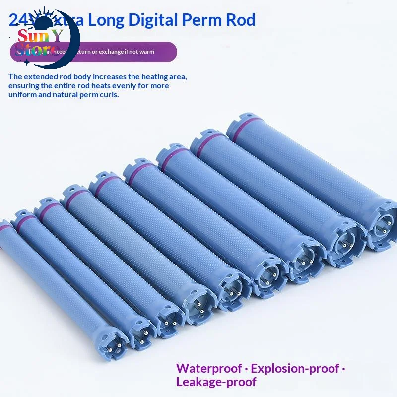 Professional 24V 140mm Digital Hot Perm Rods Electric Heated Curling Bars Salon Barber Wavy Hair Spiral Styling Tools