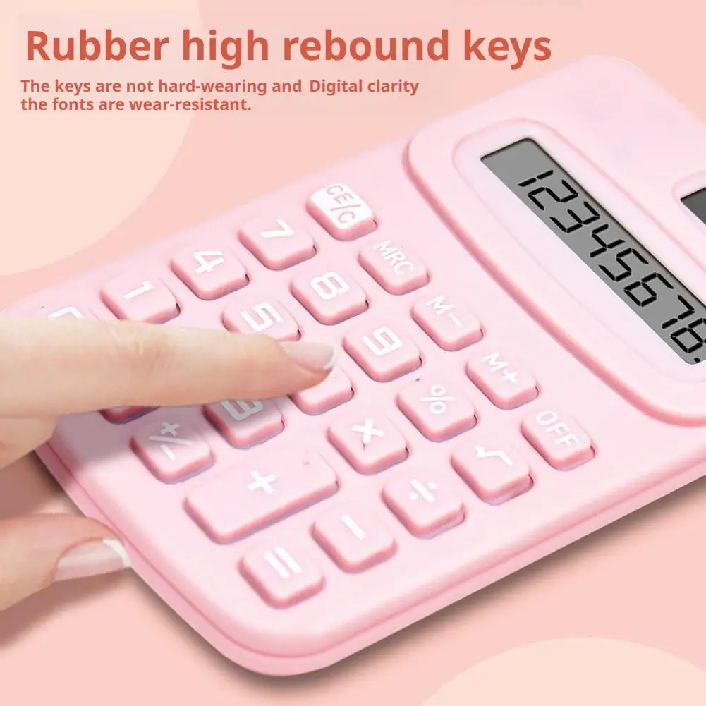 Small Solar Calculator Portable Calculator Cute LCD Electronic Calculator Home Office Primary School Students Teaching Supplies view 2