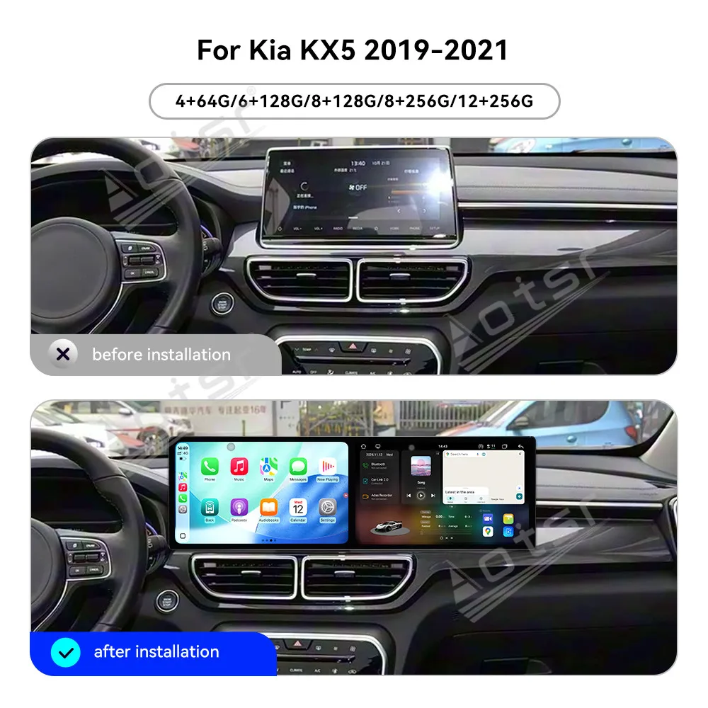 

Dual Screen 10.1 Inch Android 15 CarPlay Car Radio For Kia KX5 2019-2021 Touch Screen Multimedia Player GPS Navigation DSP Auto