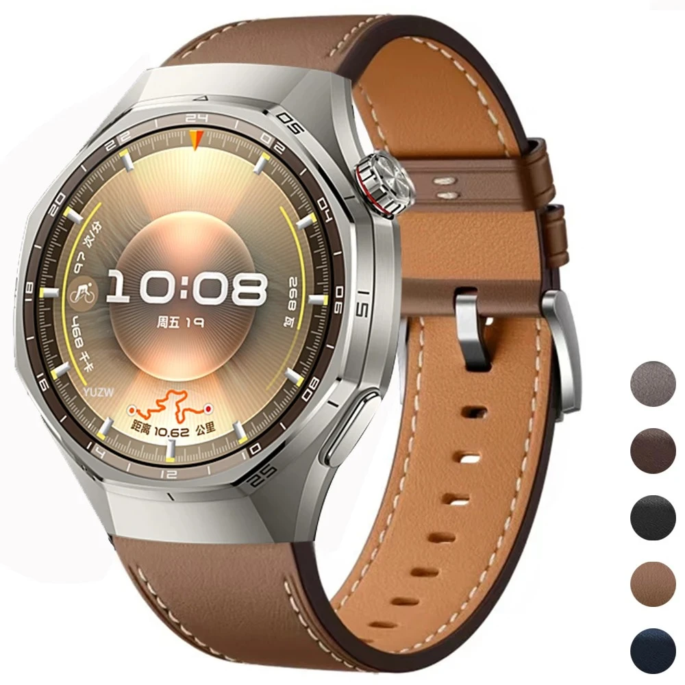 22mm 20mm Leather Strap For HUAWEI WATCH GT 6 GT6 Pro GT5 GT4 46mm GT3 GT2 42mm Watch 5/4/3 Pro Band Watchbands Soft Wristbands