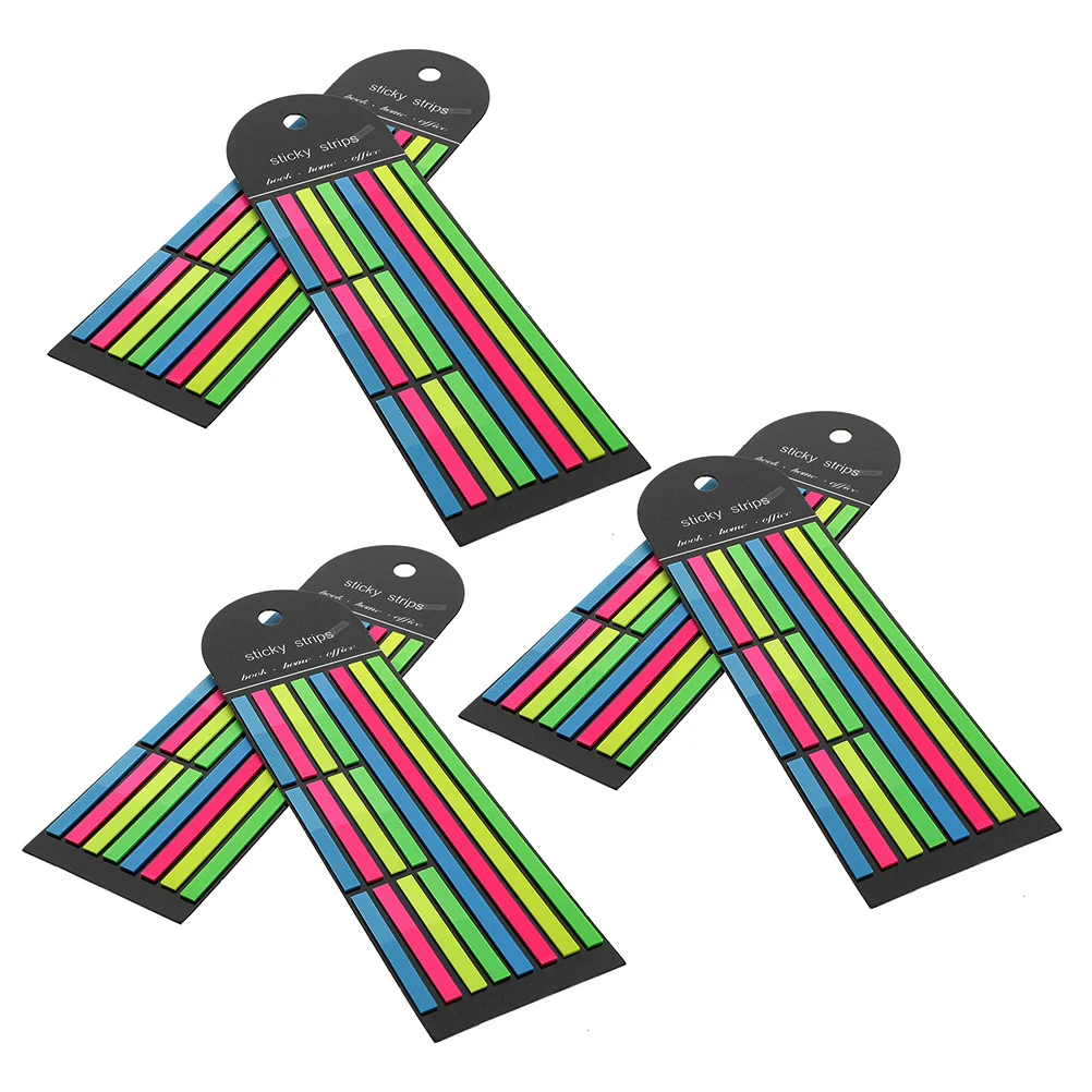 6Pcs Fluorescent Reading Strips Colorful Guided Reading Markers Convenient for School Office Highlighting Notes Page Markers
