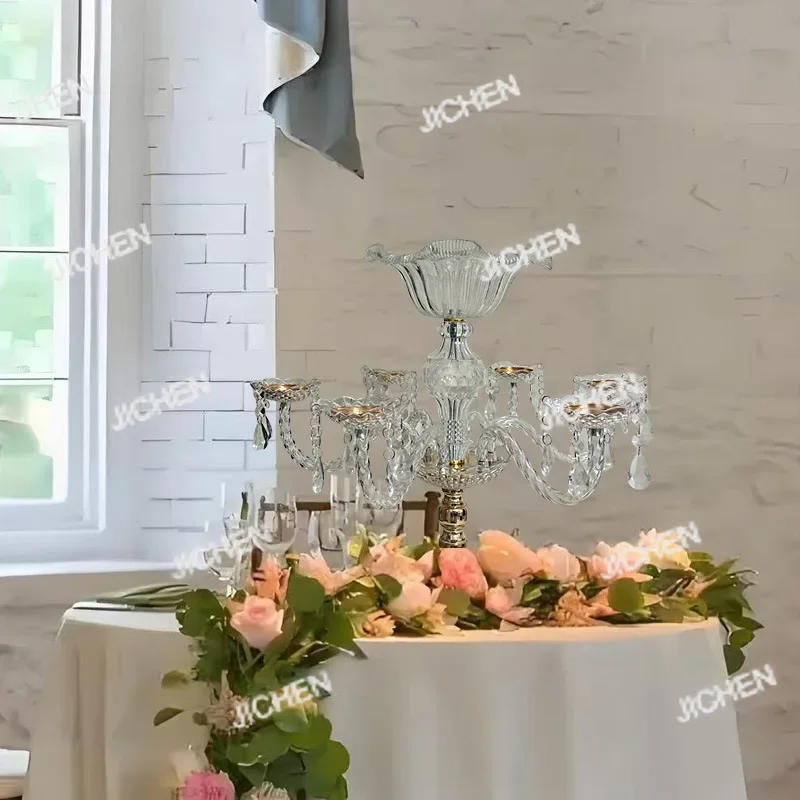 

HSNew wedding props acrylic elbow candlestick decoration ornament creative wedding table sign European table flower device