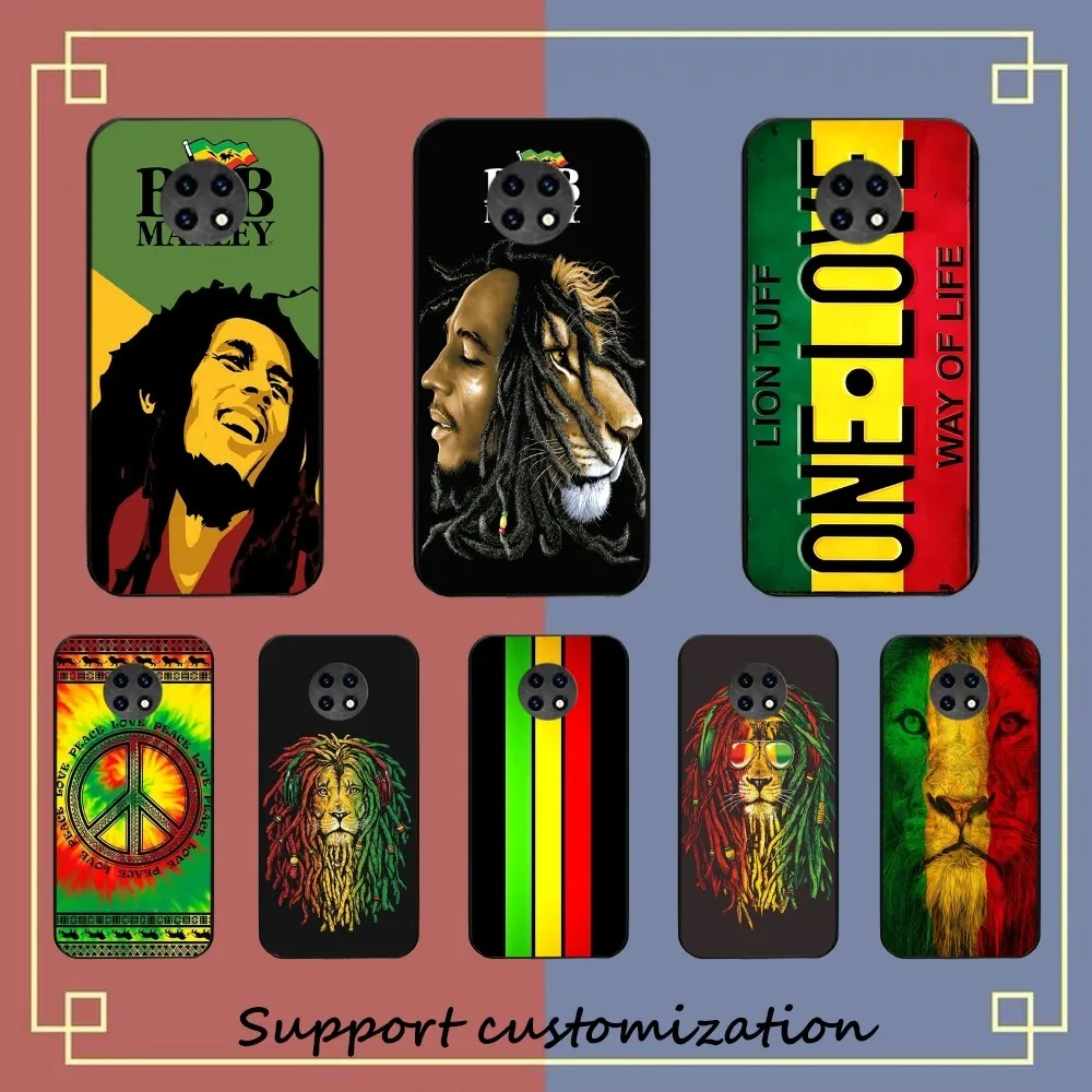 Bob Marley Rasta Lion Phone Case For Redmi 5 6 7 8 9 10 plus pro 6 7 8 9 A GO K20 K30 K40 pro plus F3 Fundas