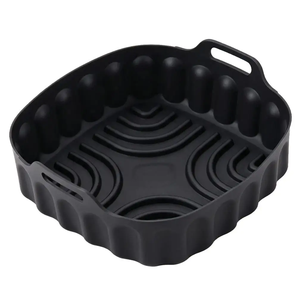 1 pieza de plato de silicona de 25 cm para freidora de aire, horno, para hornear pizza, pollo frito, cesta de silicona r
