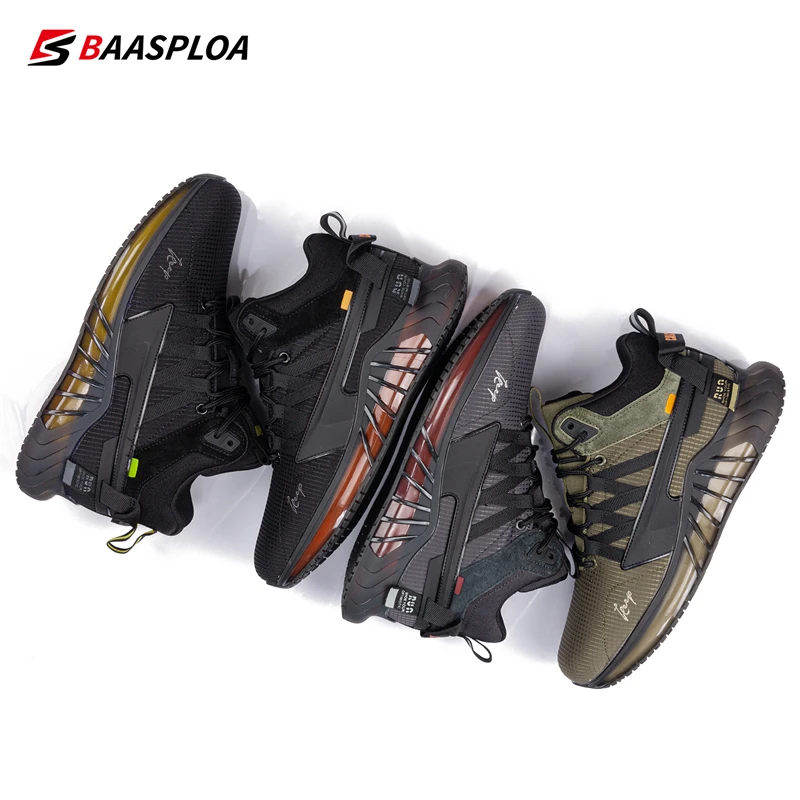 Baasploa-Chaussures de marche imperméables pour hommes, chaussures en coton pour hommes, chaussures décontractées confortables, extérieur,