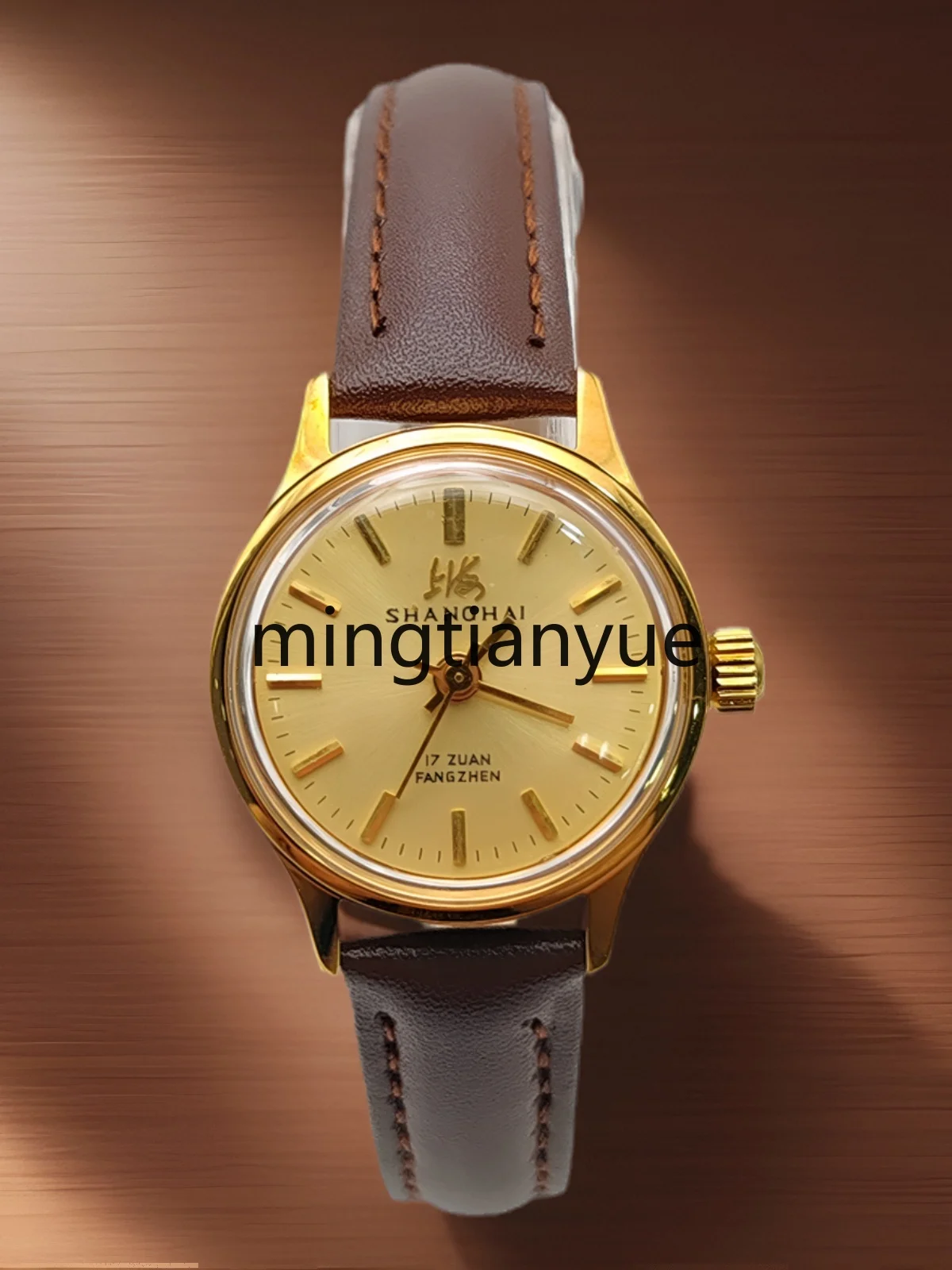 Manual Winding Mechanical Retro Light Luxury Classic Gold Waterproof Cowhide Women\'s Watch Nostalgic