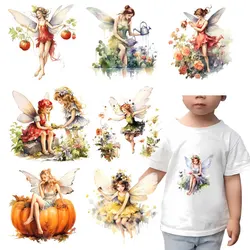 18CM Cartoon Children's Elf Iron On Heat Transfer Sticker For Clothes Pinted Vinyl Thermal Washable T-Shirt Decal