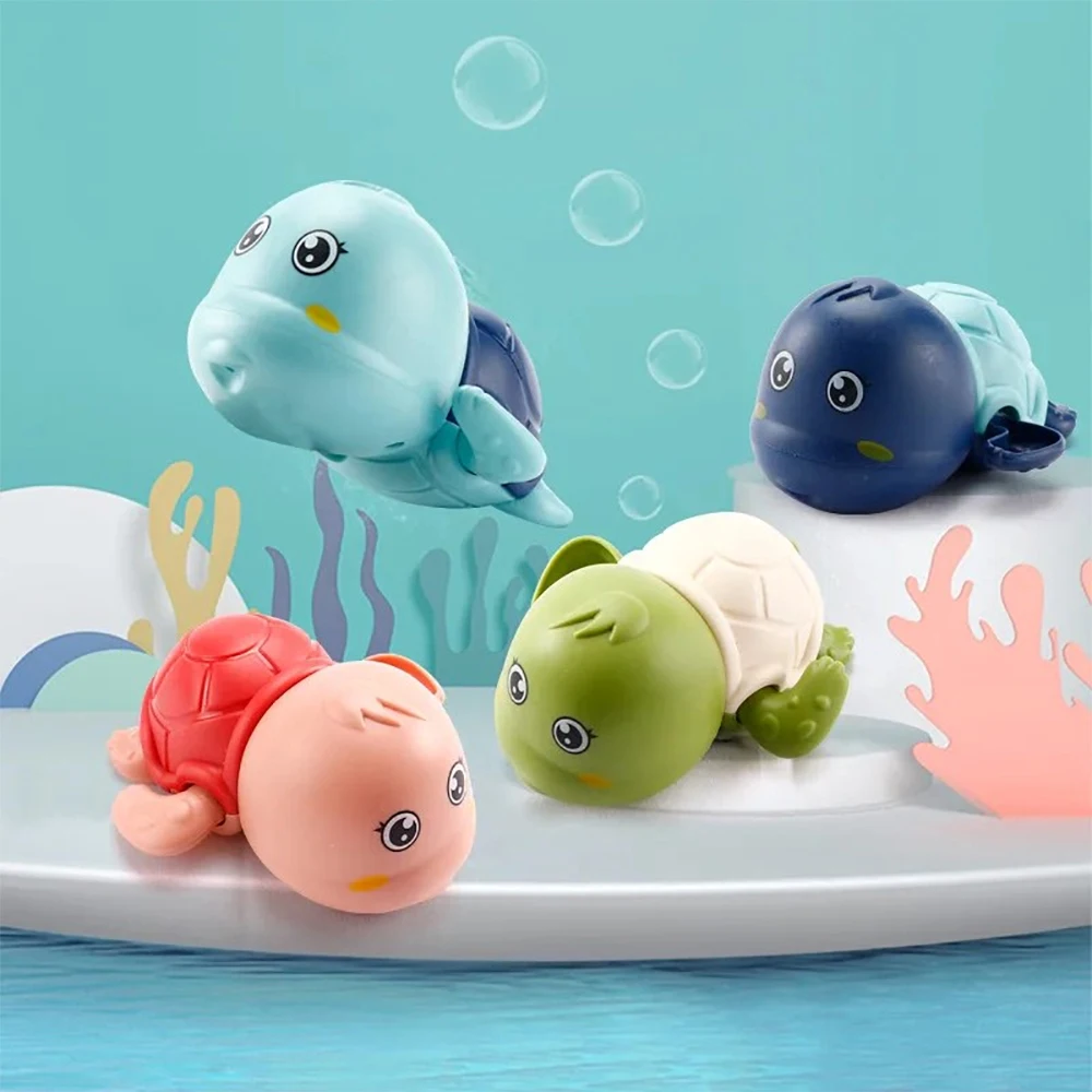 

Baby Bath Toys Bathing Cute Swimming Turtle Whale Pool Beach Classic Chain Clockwork Water Toy For Kids Water Playing Toys