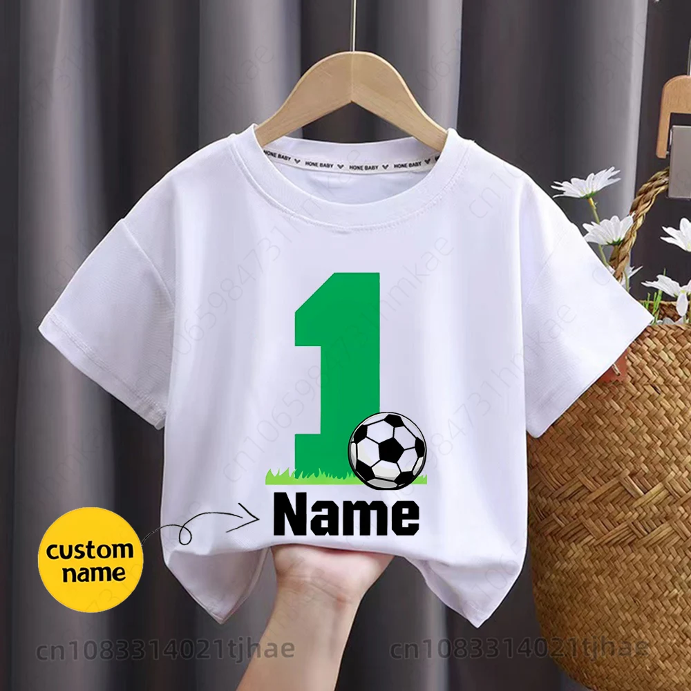 Personalisiertes T-Shirt mit Namen für Kinder, lustiges Fußball-T-Shirt für Babys, individuell gestaltbare T-Shirts, Kinderoberteile, T-Shirt für Jungen und Mädchen, personalisiertes T-Shirt, Geburtstagsgeschenk. – Detail 3