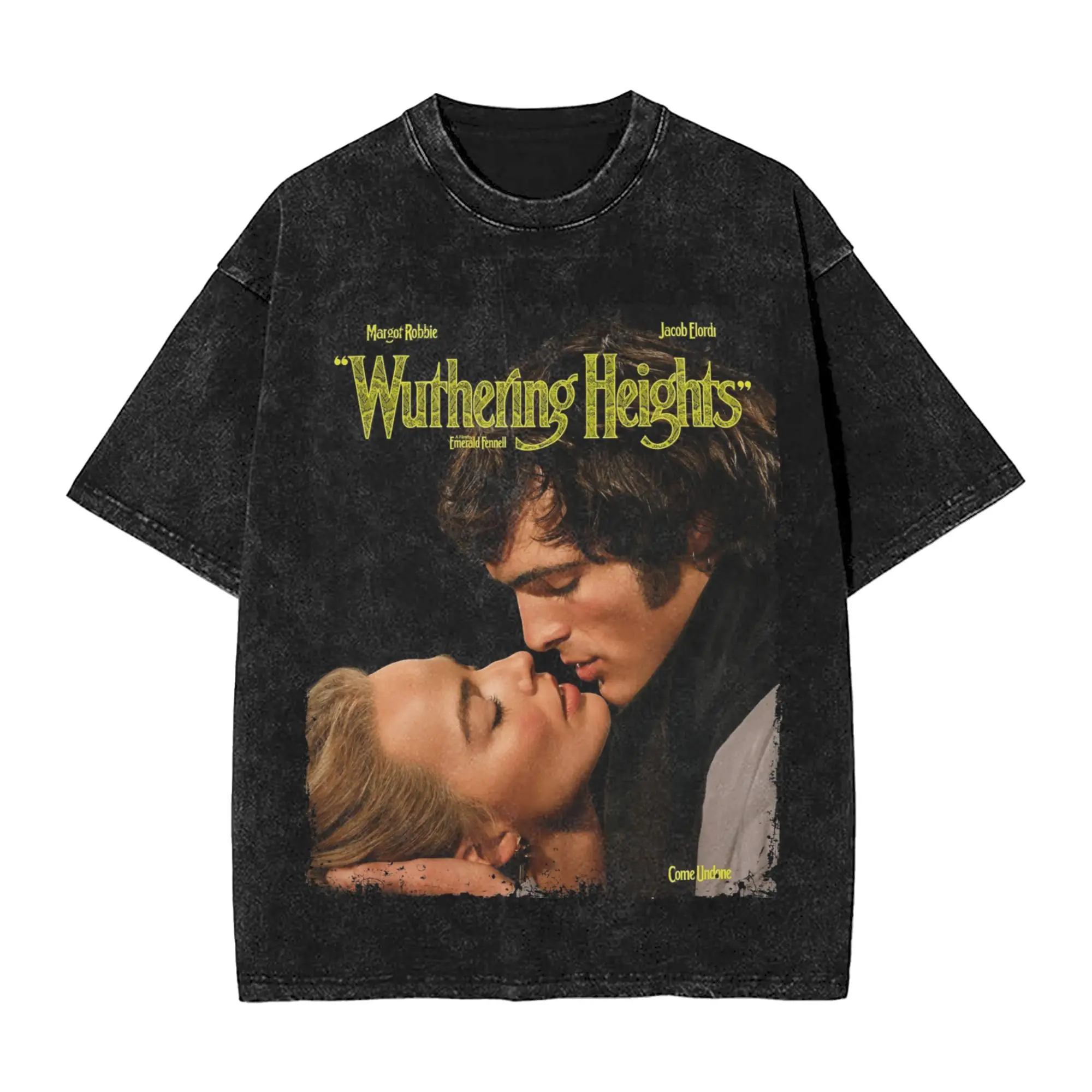 Wuthering Heights Movie Washed T Shirt Streetwear Hip Hop Vintage T-Shirts Jacob Elordi Tees Men Women Cotton Oversize Graphic