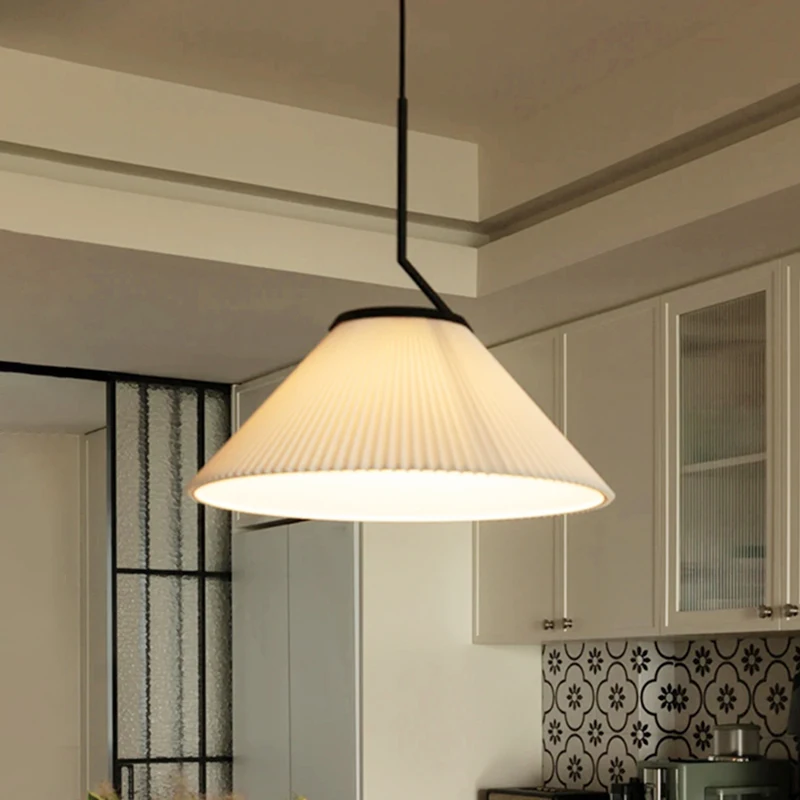 

Nordic Pleated Cream LED Pendant Light For Living Room Kitchen Restaurant Chandelier Loft Hangling Lamp Lustre Home Decoration