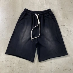 Vintage Washed Shorts For Men Casual Women Knee Length Baggy Pants Men's Clothing Summer Y2k Unisex Goth Streetwear Male Clothes