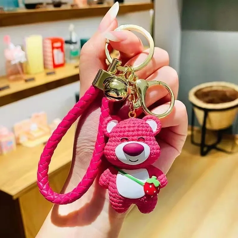 Strawberry Bear Keychain Cute Cartoon Jewelry Pendant Doll Internet Celebrity Kindergarten Children Bag Keychain Bag Accessories