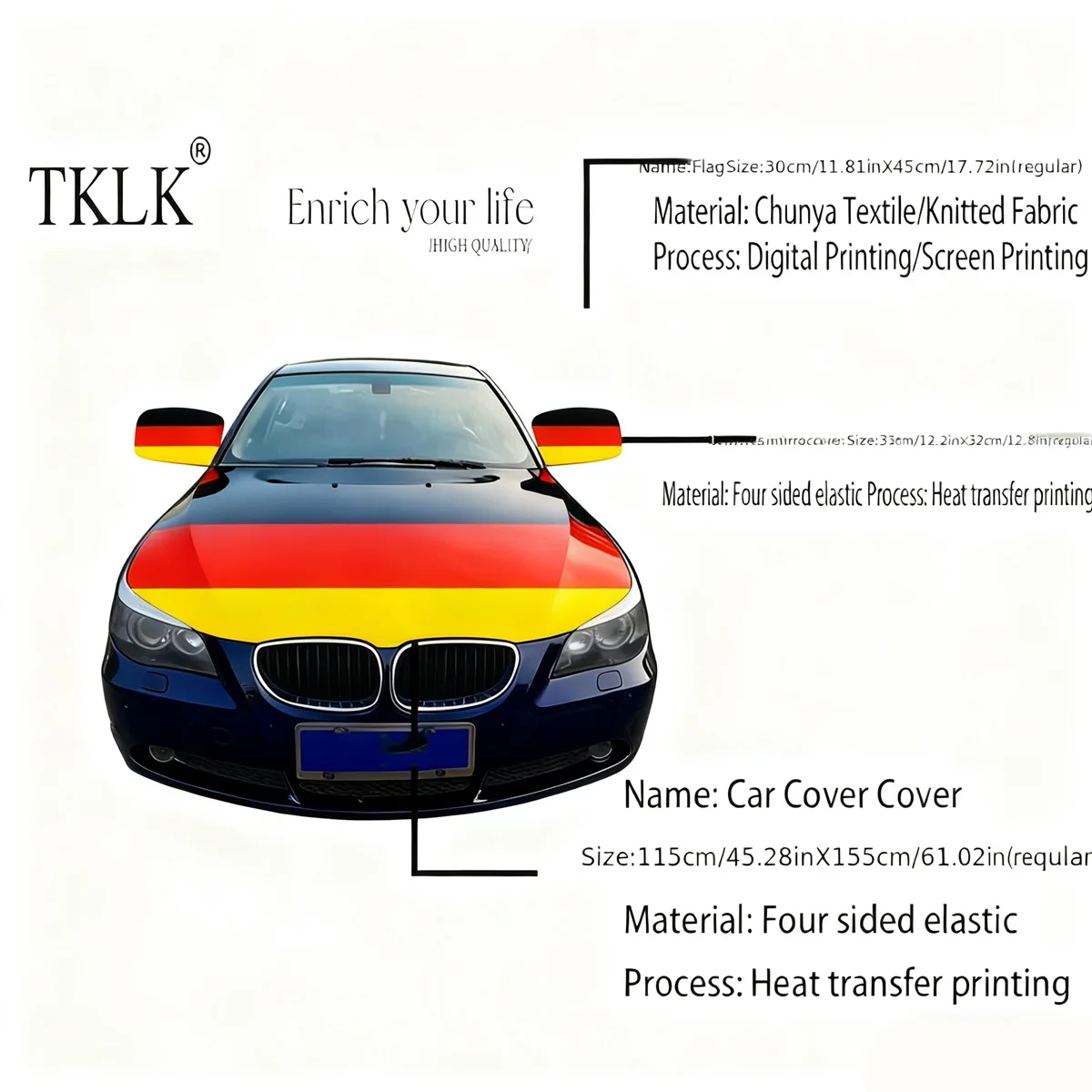 Флаг с капотом Германии для автомобильного декора
