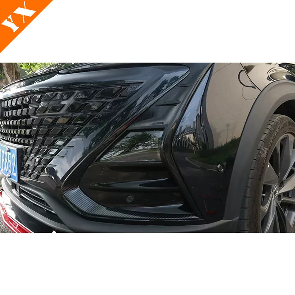 Carbon Chrome Red Car Front Fog Light Trim Sticker Cover Decor Anti Scratch Garnish 2020-2024 For Changan UNIT UNI-T Accessories