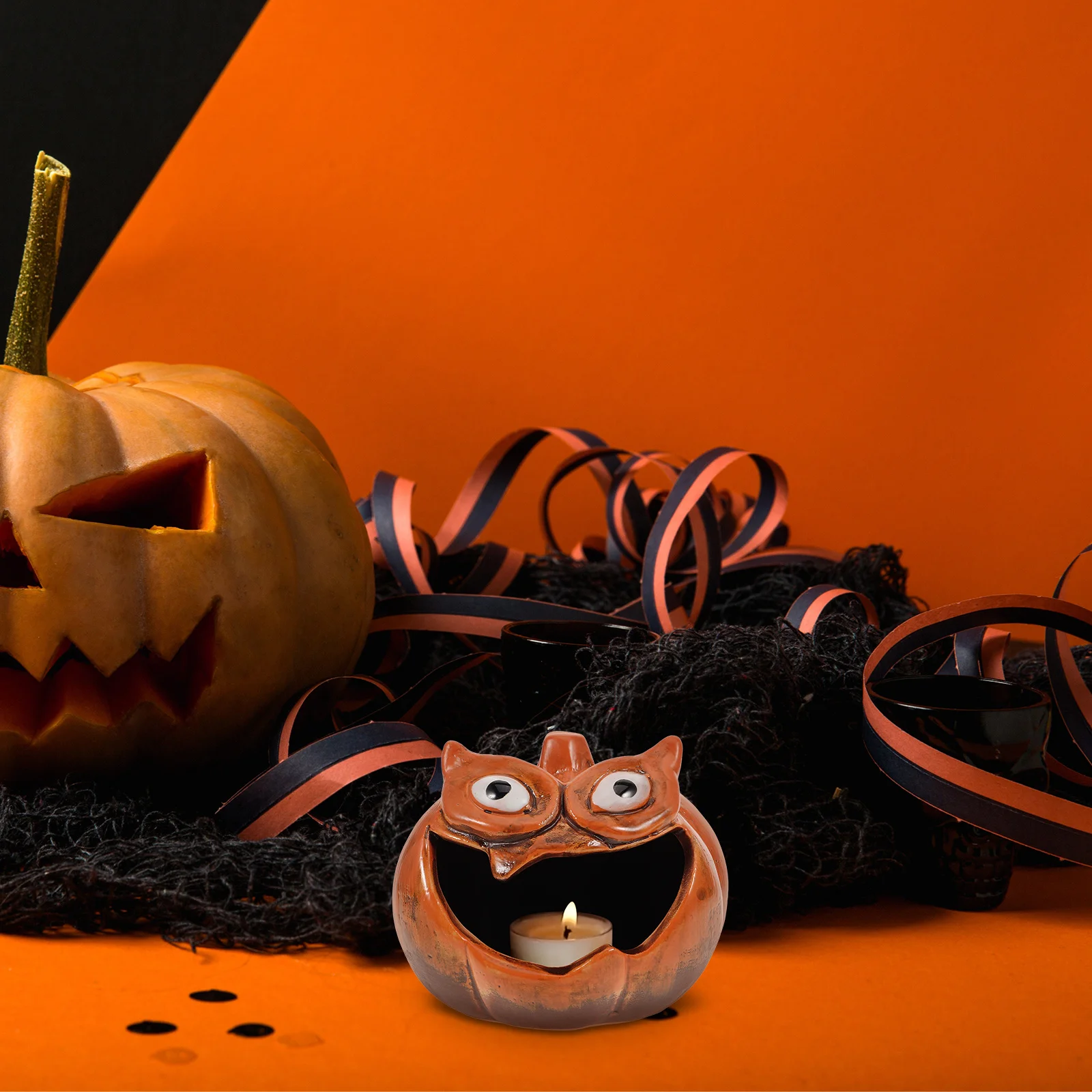 

Holder Autumn Pumpkin Decoration Halloween Tea Light Holders Tealight Candlestick