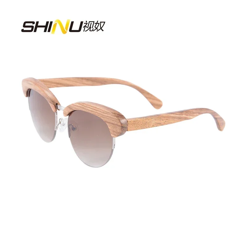 

Half Wooden Frame Sunglasses Women Men Fashion Eyewear UV400 Mirror Glasses CR39 resin lenses Occhiali Da Sole 6097