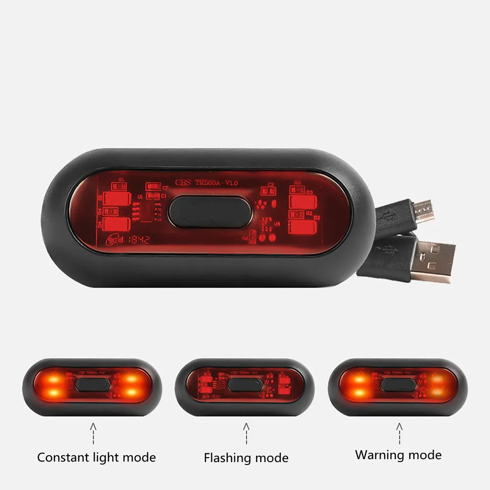 

Night Riding Safety Helmet LED Light Waterproof Warning Tail Lamp Helmet Accessories for Motorcycle