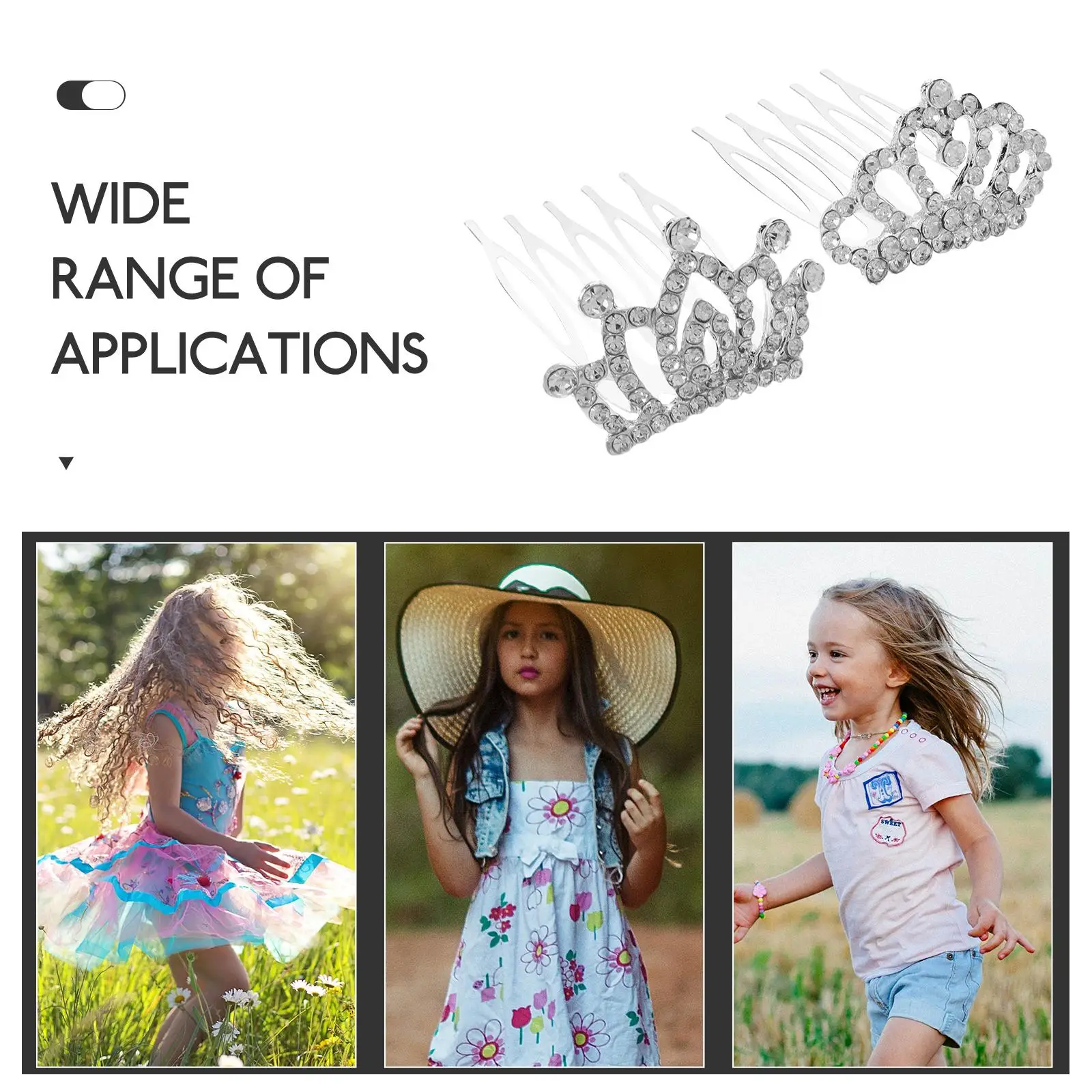 

12 Pcs Children's Tiara Small Comb Hair Kids Crown Hairbands Headband Girls Accessories Hairpin Birthday Mini
