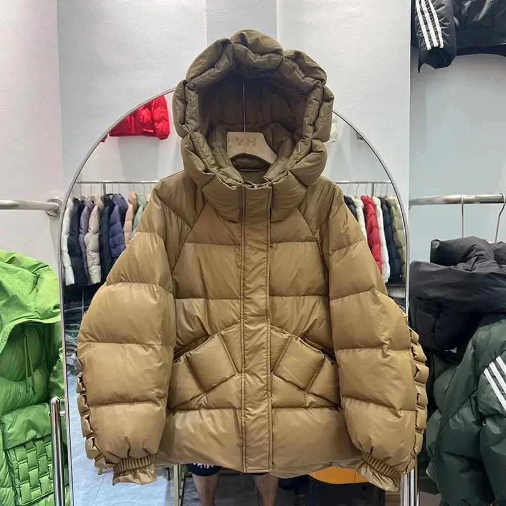 Winter 90% White Duck Down Down Jacket Women  Coat Loose Puffer Coat Hooded Thick Warm Female Casual Feather Parkas Outerwear