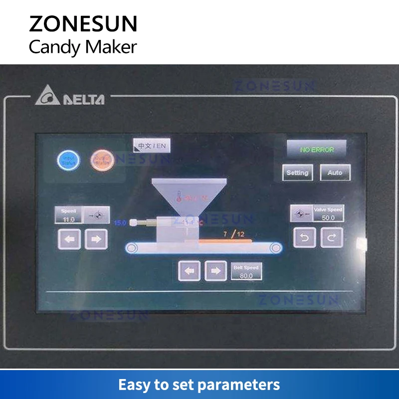 ZONESUN Chocolate Gummy Candy Making Machine Caramel Ganache Piston Pump Filling Confectionery Equipment Packaging ZS-FM7C
