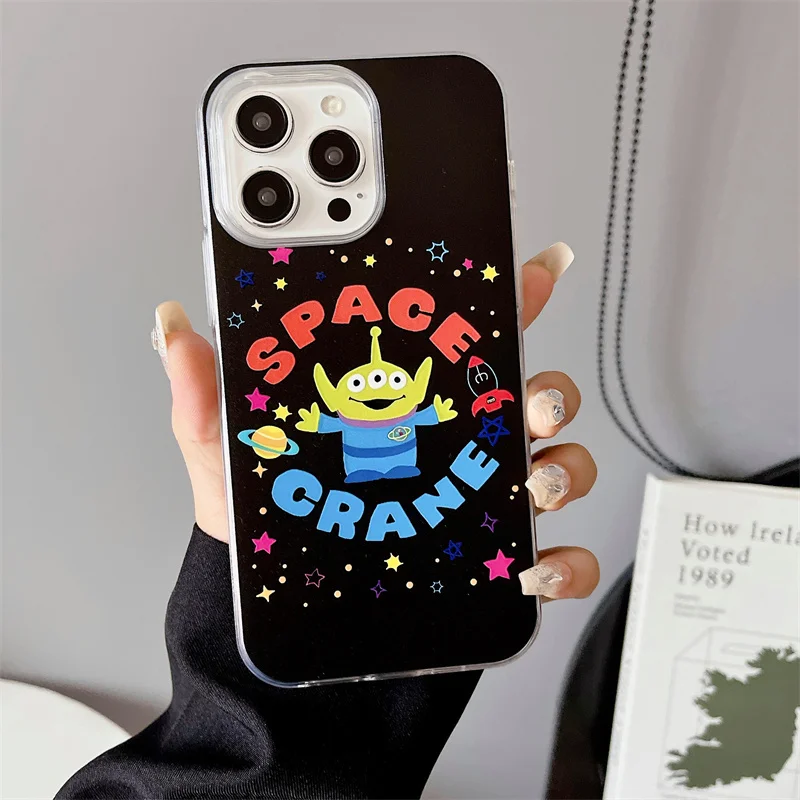 Disney Cute Alien Toy Story Cover für iPhone 15 Pro Max 11 12 13 14 3D Cartoon Space Crane Niedliche 2-in-1 Anti-Drop-Handyhülle