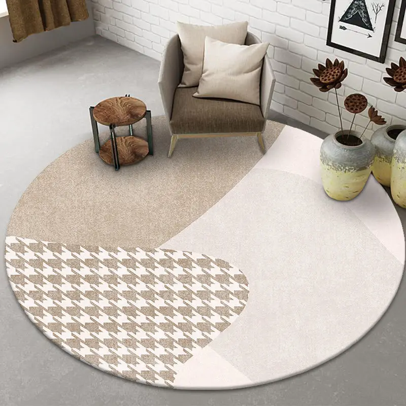 Modern Light Luxury Round Carpets Living Room Sofa Coffee Tables Rug Ins Style Decoration Room Bedroom Carpet Non-slip Bath Mats