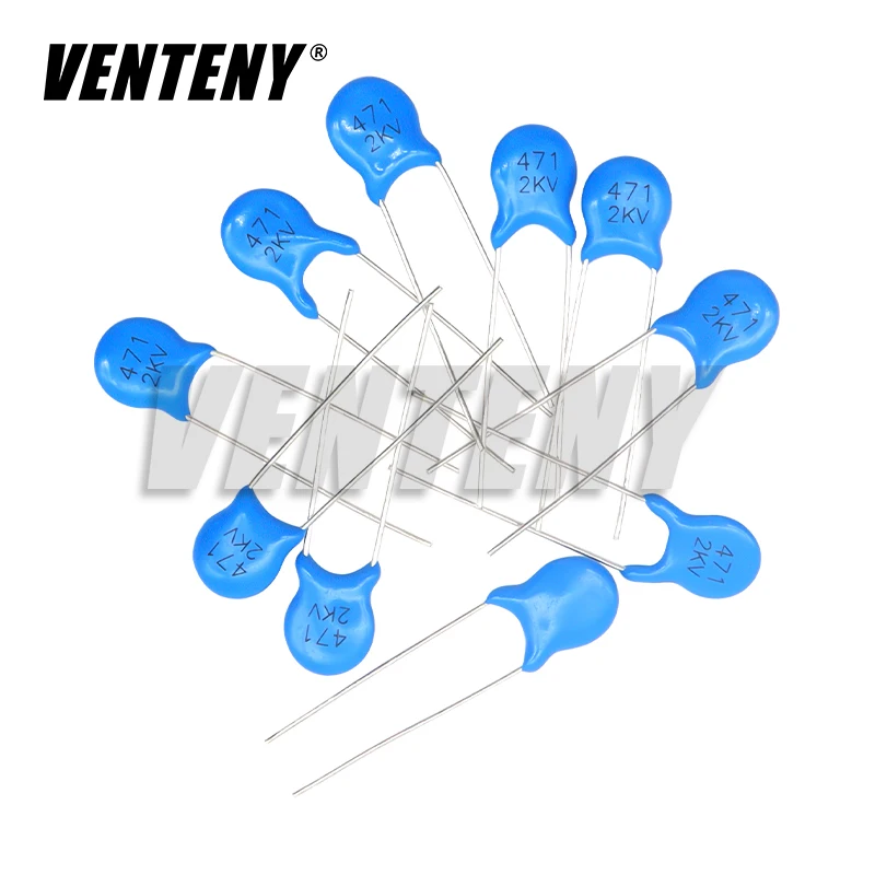 100 sztuk 2KV wysokiego napięcia zestaw kondensatorów ceramicznych 2KV 102K 152K 221K 222K 332K 471K 472K 561K 681K 821K zestaw do samodzielnego