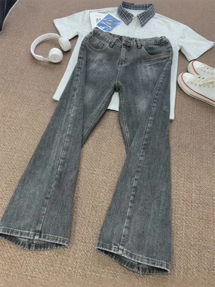 

American Sle Cleanfit Bamboo Texture Men's Jeans Bla Vintage Design Slimming Straight Leg Pants Casual mid Waist