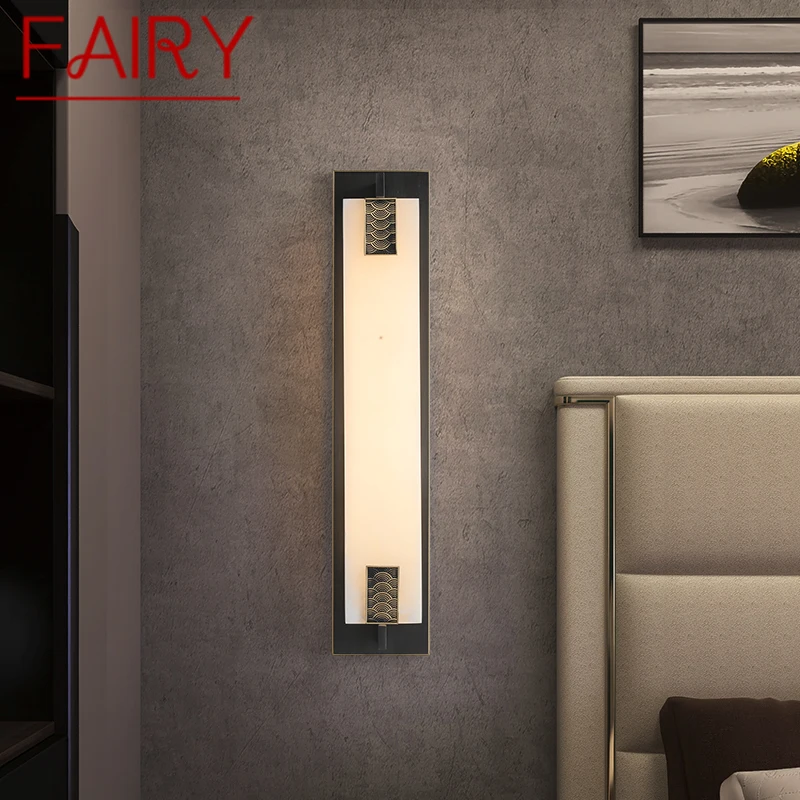 

FAIRY Brass Wall Light LED Modern Luxury Marble Sconces Fixture Indoor Decor for Home Bedroom Living Room Corridor