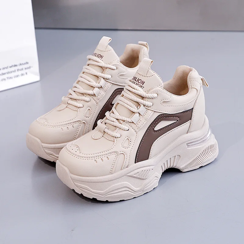 Women's New Inner Height-enhancing Casual Shoes Women Thick Sole Versatile Shoes Autumn New Outdoor Jogging Sports Comfort Shoes