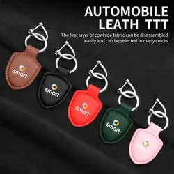 Car Leather Keychain Key Ring Keying Holder Accessories For Smart Fortwo 451 450 453 Forfour EQ Cabrio Crossblade ROADSTER Coupe