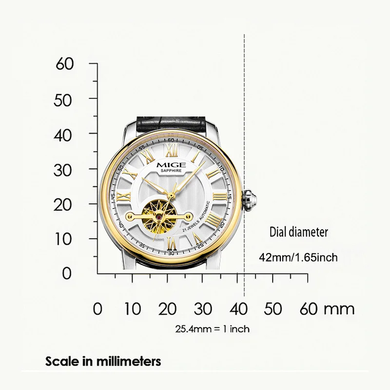 MIGE الأصلي ميوتا ساعات رجالية ميكانيكية أوتوماتيكية ساعة مقاوم للماء فاخرة مضيئة الهيكل العظمي ساعة اليد الفولاذ المقاوم للصدأ