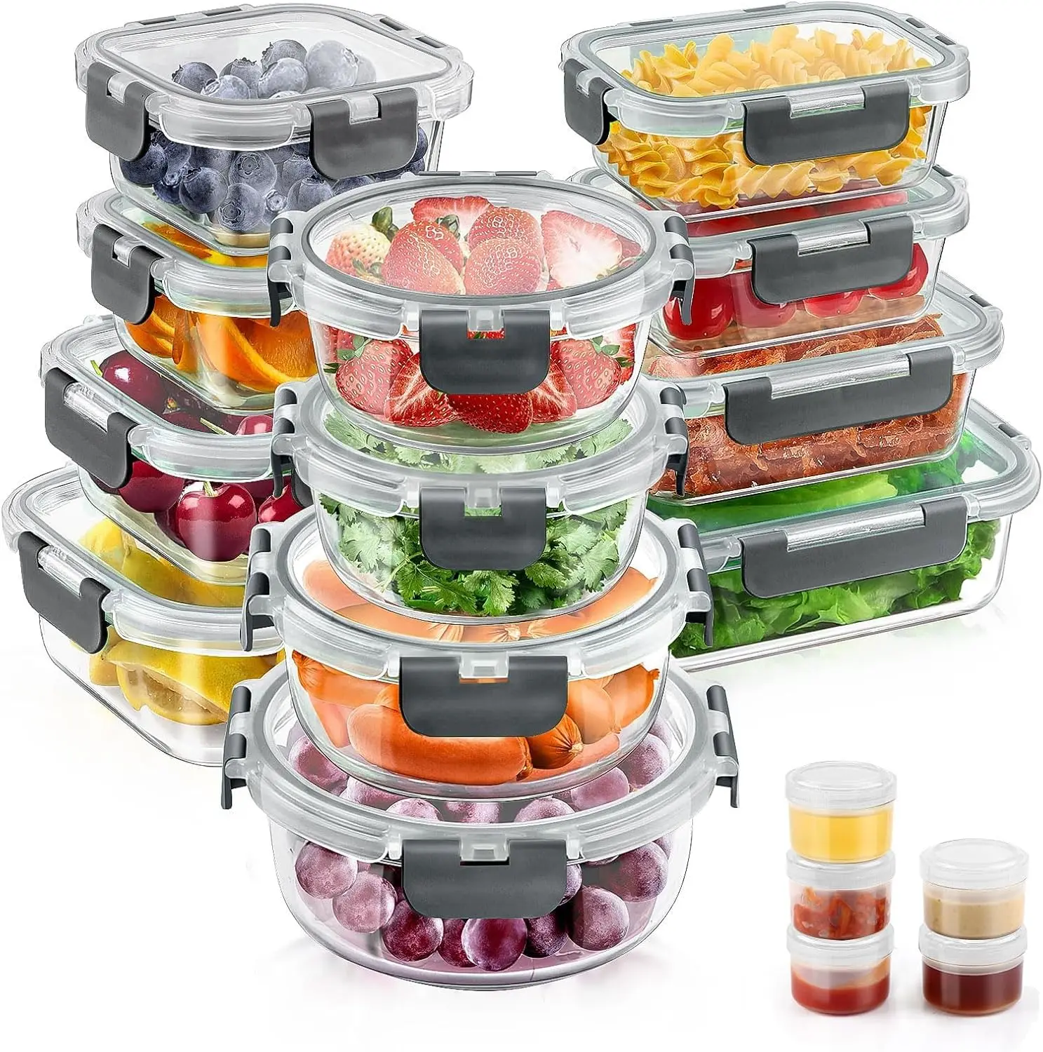 34Pcs Glass Food St… - image