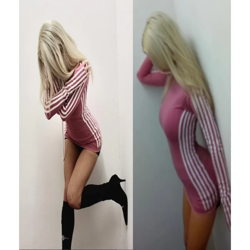 アメリカンレトロ秋冬新作スポーツスタイルコントラストストライプスパイシーガールベース長袖Tシャツ