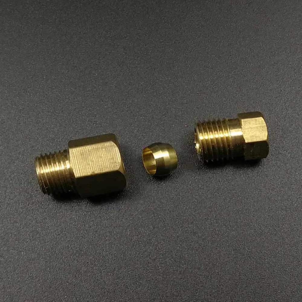 Connecteur en laiton coudé droit pour machine-outil, cartouche de filtre à huile, tube OD, Béventuelles P mâle x 4mm, 6mm, 8mm, 1/8"