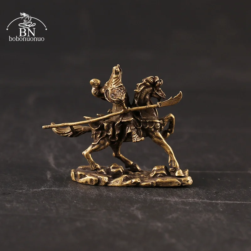 النحاس الصينية إله الثروة ركوب الخيل غوان قونغ تمثال إكسسوارات ديكور منزلي النحاس مكتب عمل ديكور بوذا الحلي