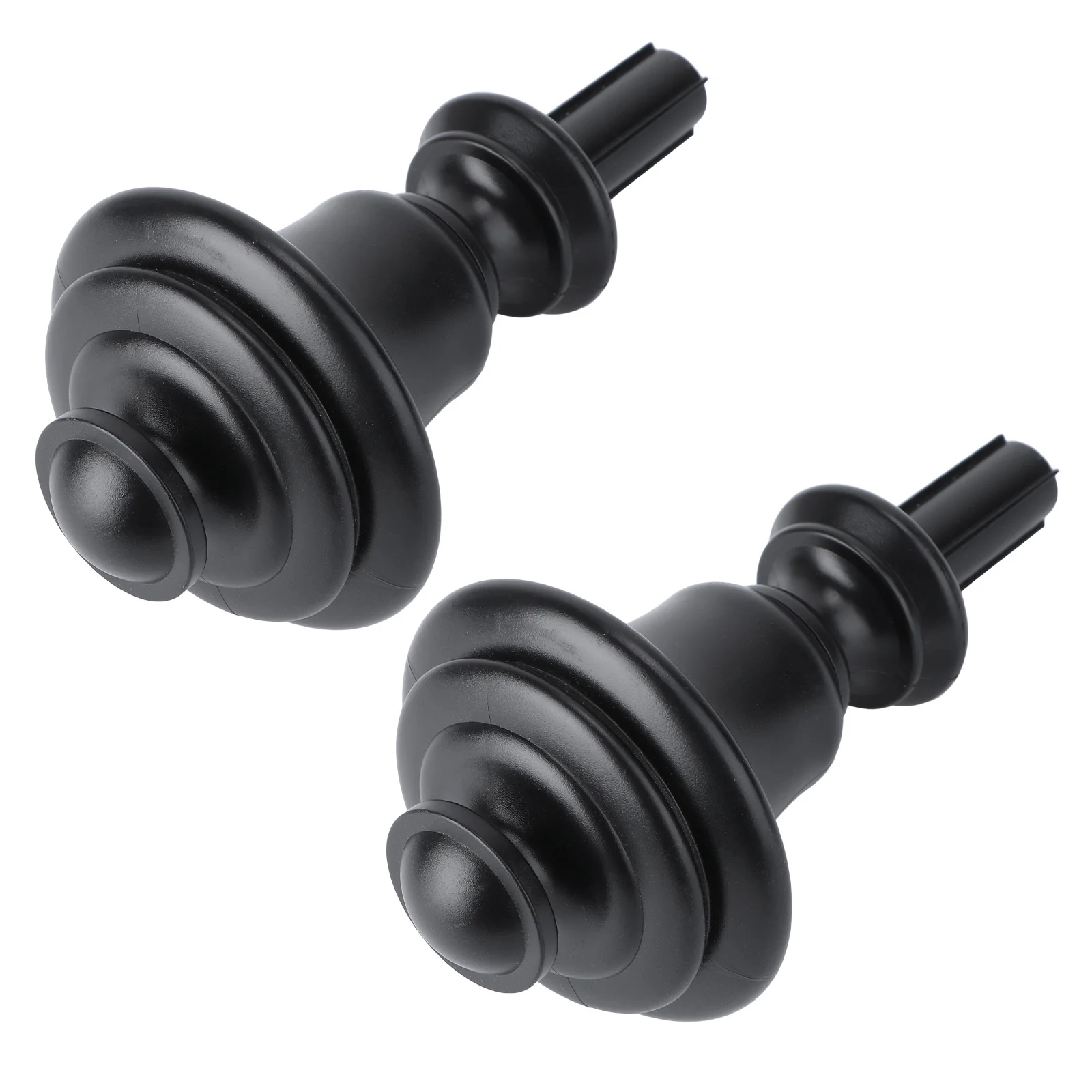 

2Pcs Roman Rod Decorative Head Black Premium ABS Curtain Rod Accessories Decorative Ends Ideal for Curtain Decoration