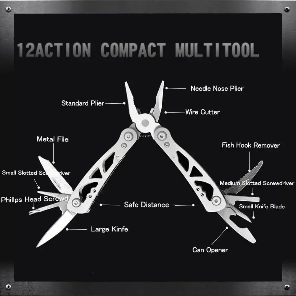 Outdoors Mini Clamp Cable Stripper Fold Crimper Wire Cutter Multitool Pocket Knife Multi-Tool 420 Stainless Steel Folding Pliers