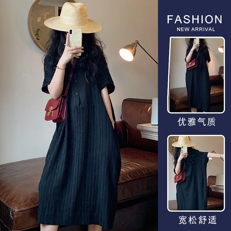 

Pregnant Dress Japanese Style Lazy Breeze Casual Solid Color Summer New Short Sleeve Versatile 2023 Fashion Maternity Clothes