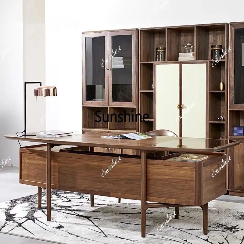 New Chinese desk Italian minimalist solid wood desk furniture home desk