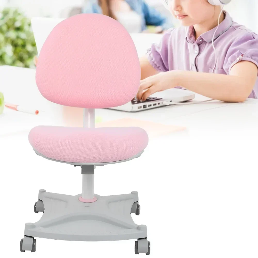 Kids Chair, Children Study Chair Adjustable Height Single Back Chair for Home School Furniture Pink, Chair Kids