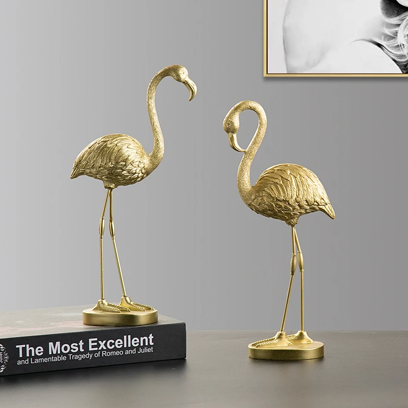 

28.5CM Nordic Resin Flamingo Sculpture Home Office Decor Animal Bird Figurine Flamingo Desktop Statue Art Crafts Ornaments Gift