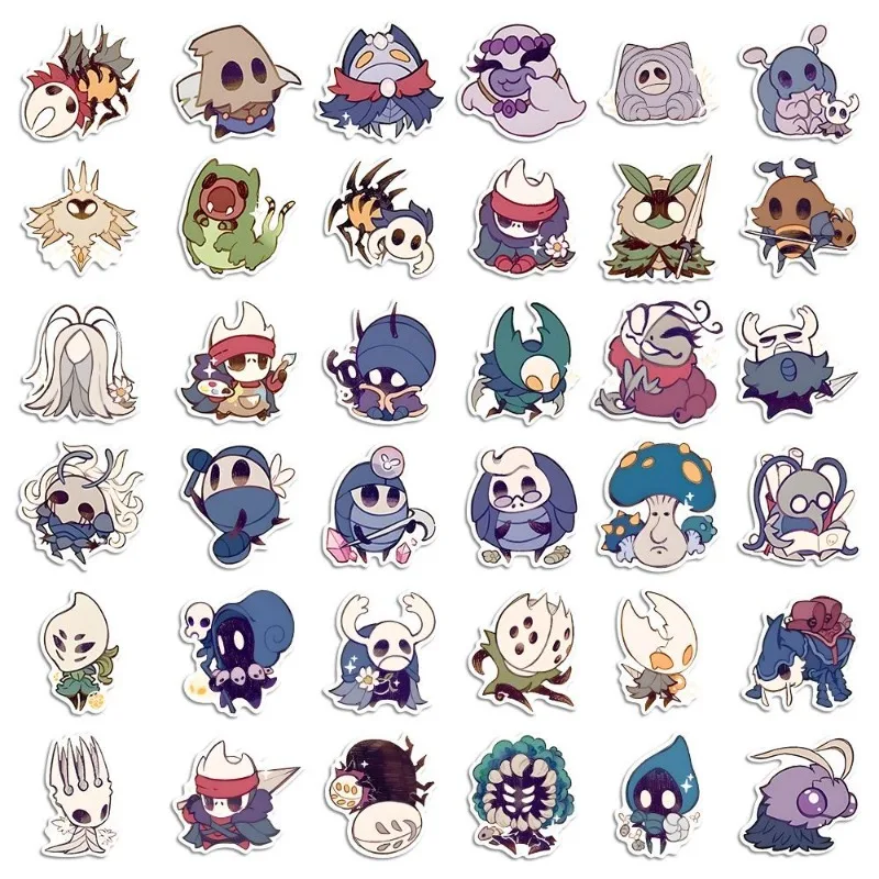 84Pcs Hollow Knight Stickers Cute Cartoon Anime Game Decals Funny DIY Decorative Stickers For Laptop Water Bottle Phone