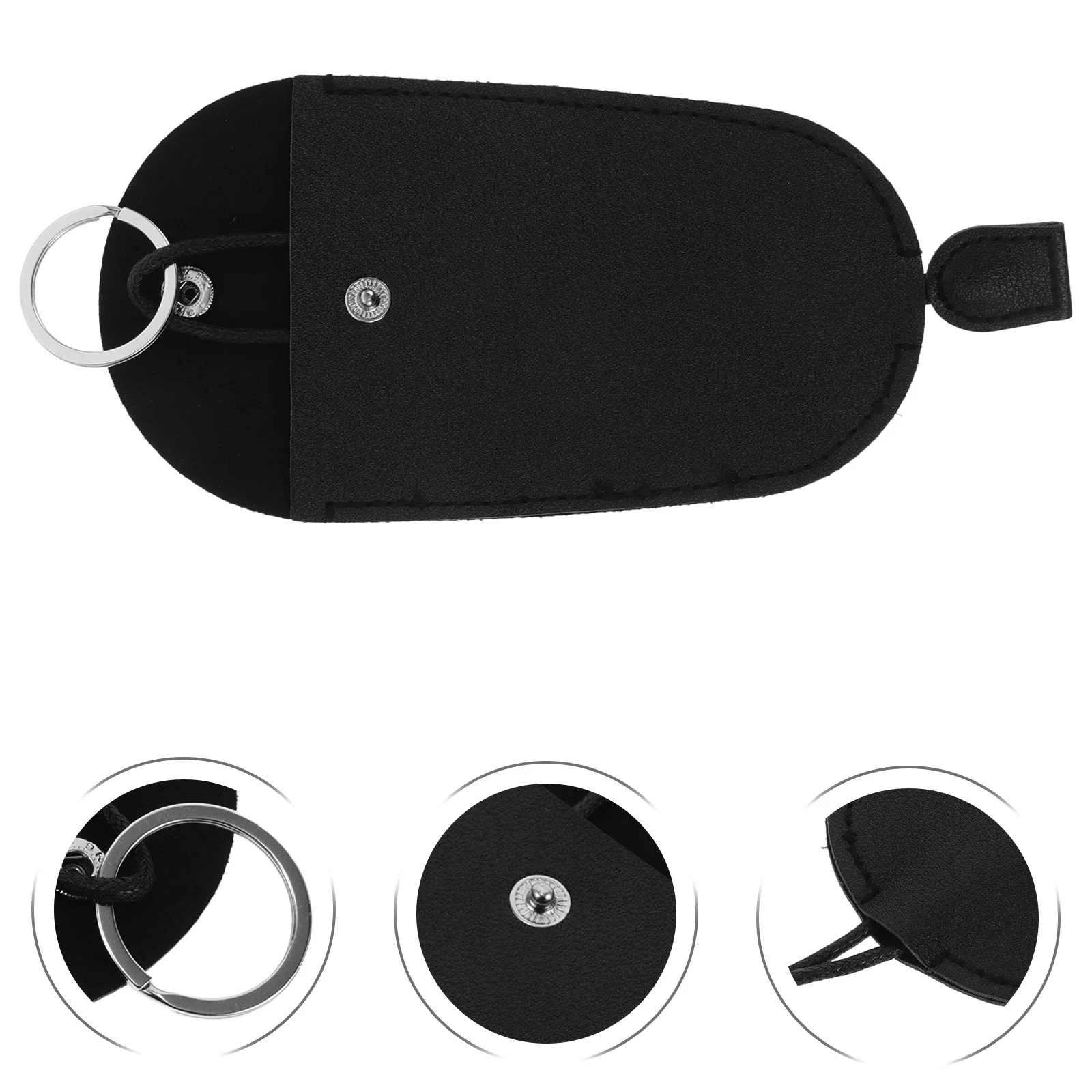 

Small Car Key Bag PU Protective Cover Snap Button Closure Compact Portable Key Holder Case Car Keys Holder