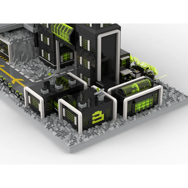 City Street View Moc Building Bricks II Base Pit Stop Model Building Technology Modular Blocks Gift Christmas Toy DIY  Assembly