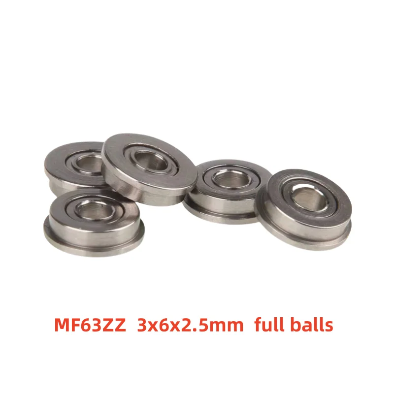 50pcs MF63ZZ full balls 3x6x2.5mm Mini Bearings Flange Deep groove Ball Bearing Miniature 3*6*2.5 mm